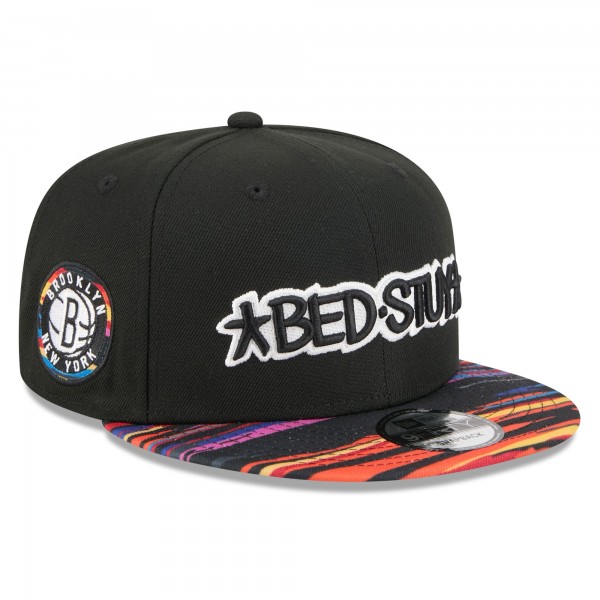 Бейсболка Brooklyn Nets New Era 2025/26 City Edition 9FIFTY Snapback - Black