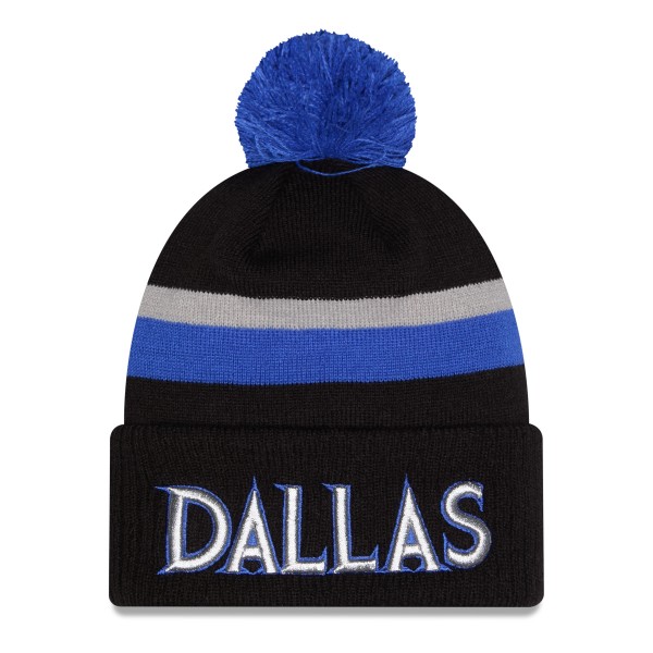 Шапка с помпоном Dallas Mavericks New Era 2025/26 City Edition - Black/Blue