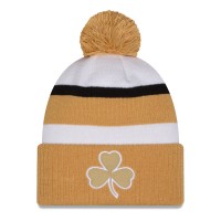 Шапка с помпоном Boston Celtics New Era 2025/26 City Edition - White/Gold