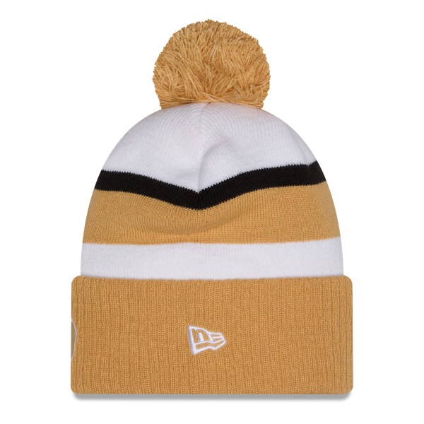 Шапка с помпоном Boston Celtics New Era 2025/26 City Edition - White/Gold