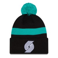 Шапка с помпоном Portland Trail Blazers New Era 2025/26 City Edition - Black/Teal