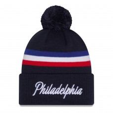 Шапка с помпоном Philadelphia 76ers New Era 2025/26 City Edition - Navy