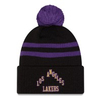 Шапка с помпоном Los Angeles Lakers New Era 2025/26 City Edition - Black/Purple