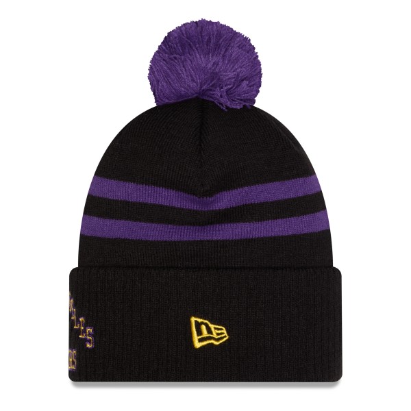Шапка с помпоном Los Angeles Lakers New Era 2025/26 City Edition - Black/Purple