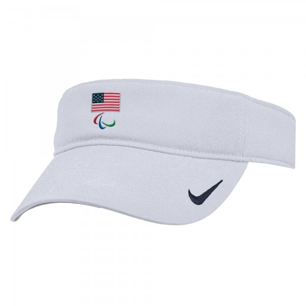 U.S. Paralympics Nike Ace Performance Adjustable Visor - White