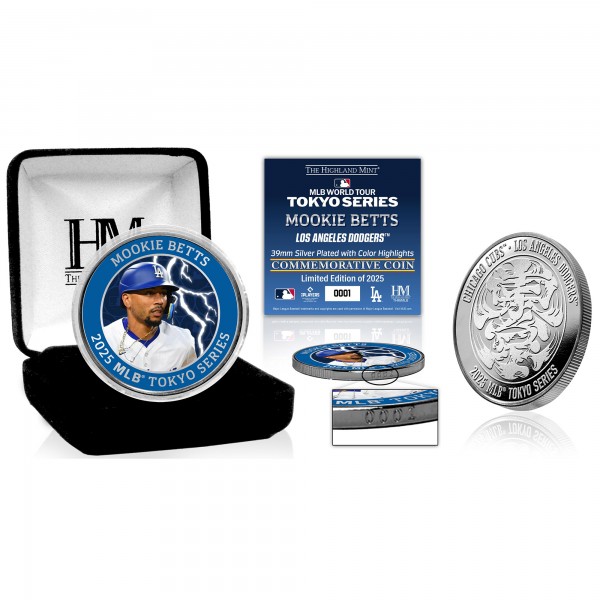 Los Angeles Dodgers Mookie Betts Highland Mint 2025 MLB World Tour: Tokyo Series Silver Mint Coin