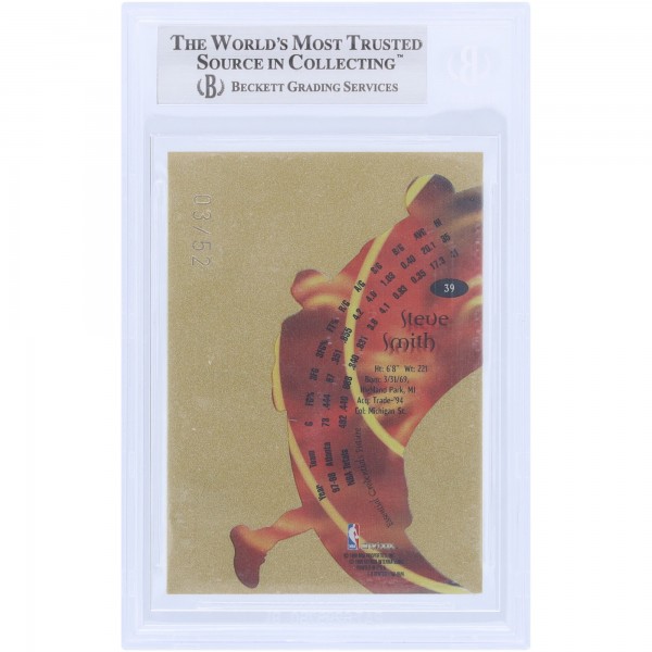 Steve Smith Atlanta Hawks 1998-99 Skybox E-X Century Essential Credentials Future #39 #3/52 BGS Authenticated 9 Card - 9.5,9,9,8.5 Subgrades