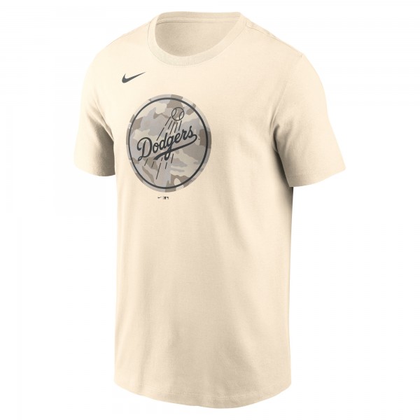 Los Angeles Dodgers Nike Cream Camo Logo T-Shirt