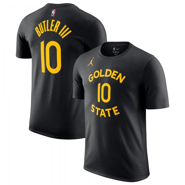 Golden State Warriors Jimmy Butler III Jordan Brand Black Statement Edition Name & Number T-Shirt
