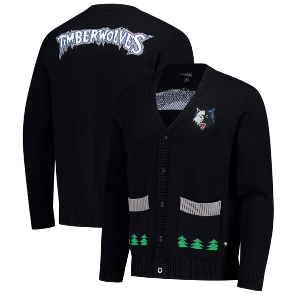 Unisex Minnesota Timberwolves The Wild Collective Black City Edition Full-Button Cardigan
