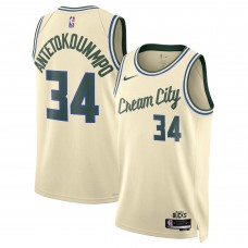 Джерси Unisex Milwaukee Bucks Giannis Antetokounmpo Nike Cream 2025/26 Swingman - City Edition