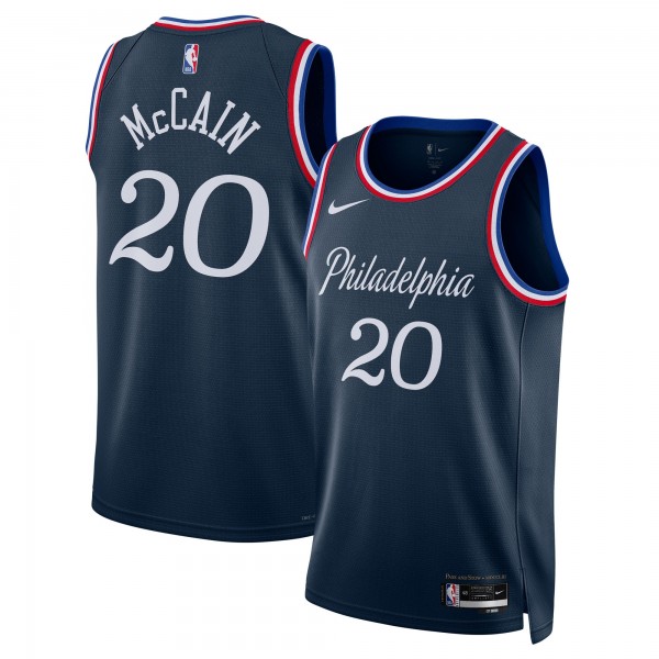 Джерси Jared McCain Philadelphia 76ers Nike Unisex 2025/26 Swingman - Navy - City Edition