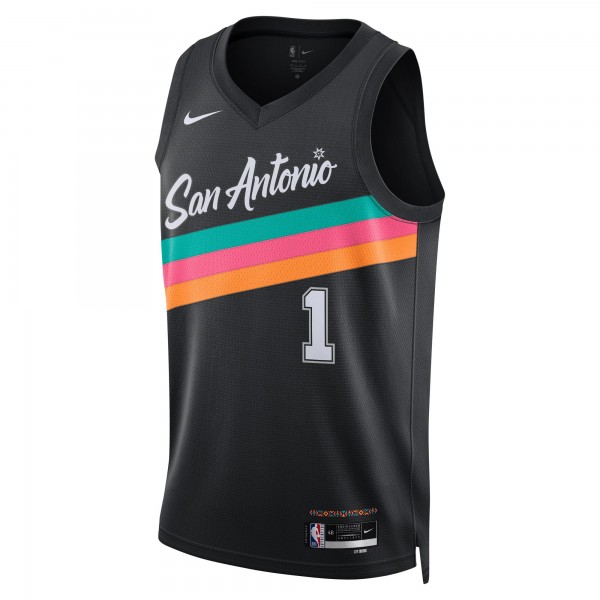 Джерси Victor Wembanyama San Antonio Spurs Nike Unisex 2025/26 Swingman - Black - City Edition