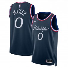 Джерси Tyrese Maxey Philadelphia 76ers Nike Unisex 2025/26 Swingman - Navy - City Edition