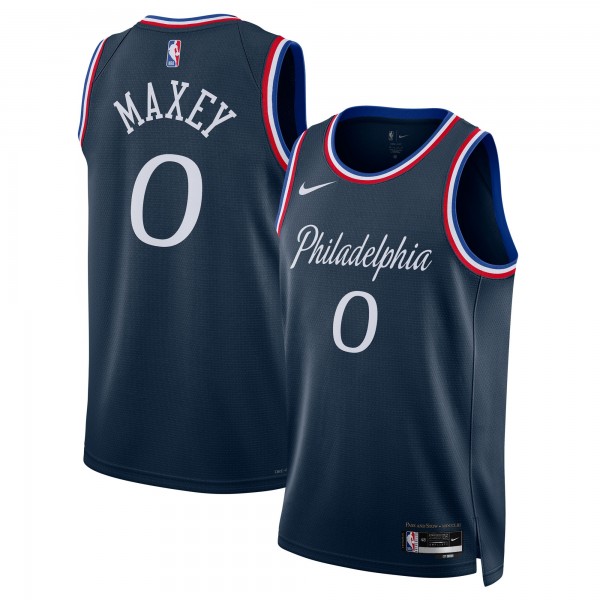 Джерси Tyrese Maxey Philadelphia 76ers Nike Unisex 2025/26 Swingman - Navy - City Edition