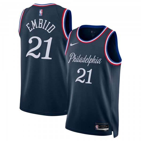 Джерси Joel Embiid Philadelphia 76ers Nike Unisex 2025/26 Swingman - Navy - City Edition