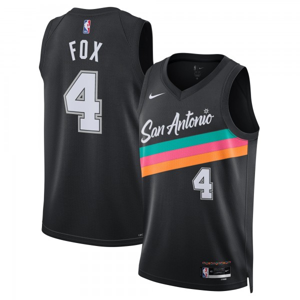 Джерси DeAaron Fox San Antonio Spurs Nike Unisex 2025/26 Swingman - Black - City Edition