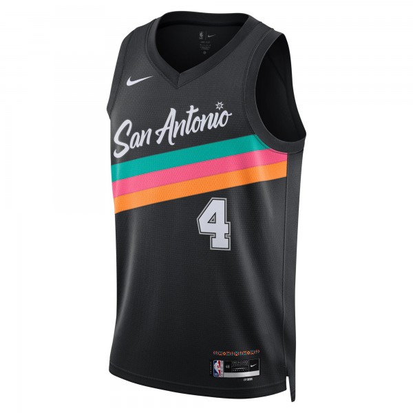 Джерси DeAaron Fox San Antonio Spurs Nike Unisex 2025/26 Swingman - Black - City Edition