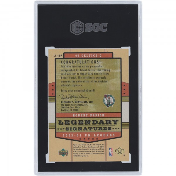 Robert Parrish Boston Celtics Autographed 2003-04 Upper Deck Legends Legendary Signatures #LS-RP SGC Authenticated 9/10 Card