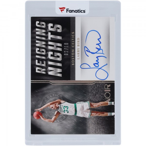 Larry Bird Boston Celtics Autographed 2021-22 Panini Noir Holo Gold Reigning Nights #RN-LBI #2/10 Card