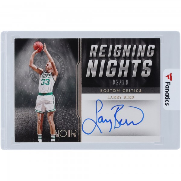 Larry Bird Boston Celtics Autographed 2021-22 Panini Noir Holo Gold Reigning Nights #RN-LBI #2/10 Card
