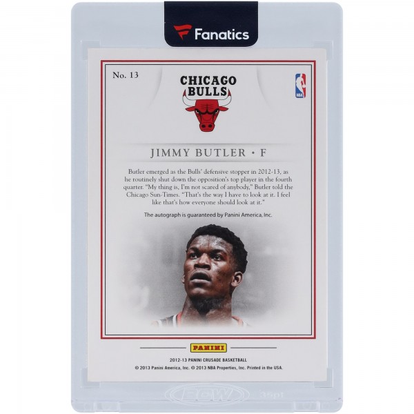 Jimmy Butler Chicago Bulls Autographed 2012-13 Panini Crusade Quest #13 Card