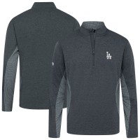 Los Angeles Dodgers Levelwear Heather Black Waffle Insignia 2.0 Quarter-Zip Pullover