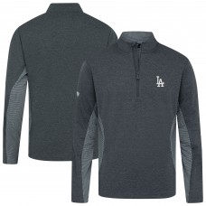Los Angeles Dodgers Levelwear Heather Black Waffle Insignia 2.0 Quarter-Zip Pullover