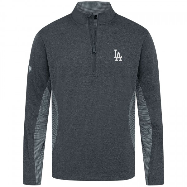Los Angeles Dodgers Levelwear Heather Black Waffle Insignia 2.0 Quarter-Zip Pullover