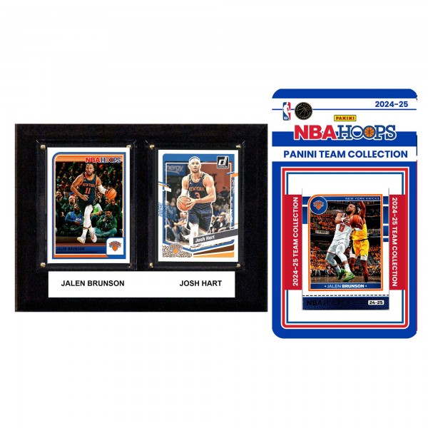 New York Knicks 6 x 8 Player Plaque & 2024 Team Trading Card Set