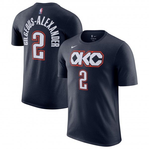 Shai Gilgeous-Alexander Oklahoma City Thunder Nike Unisex 2025/26 City Edition Name & Number T-Shirt - Navy