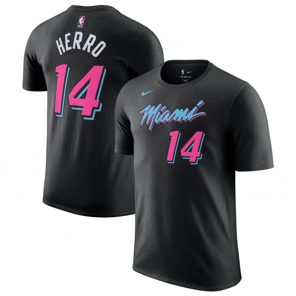 Tyler Herro Miami Heat Nike Unisex 2025/26 City Edition Name & Number T-Shirt - Black