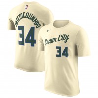 Giannis Antetokounmpo Milwaukee Bucks Nike Unisex 2025/26 City Edition Name & Number T-Shirt - Cream