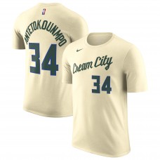 Giannis Antetokounmpo Milwaukee Bucks Nike Unisex 2025/26 City Edition Name & Number T-Shirt - Cream