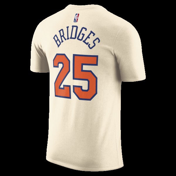 Футболка Mikal Bridges New York Knicks Nike Unisex 2025/26 City Edition Name & Number - Cream