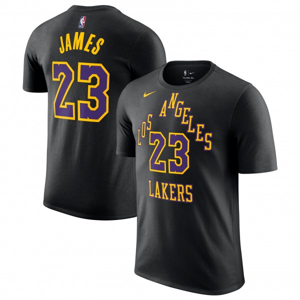 LeBron James Los Angeles Lakers Nike Unisex 2025/26 City Edition Name & Number T-Shirt - Black