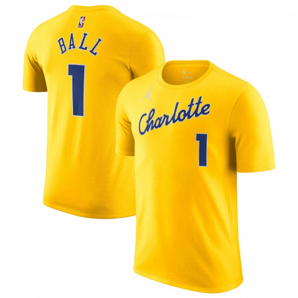 LaMelo Ball Charlotte Hornets Jordan Brand Unisex 2025/26 City Edition Name & Number T-Shirt - Yellow
