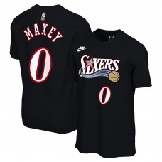 Футболка Unisex Philadelphia 76ers Tyrese Maxey Nike Black Name & Number - Classic Edition