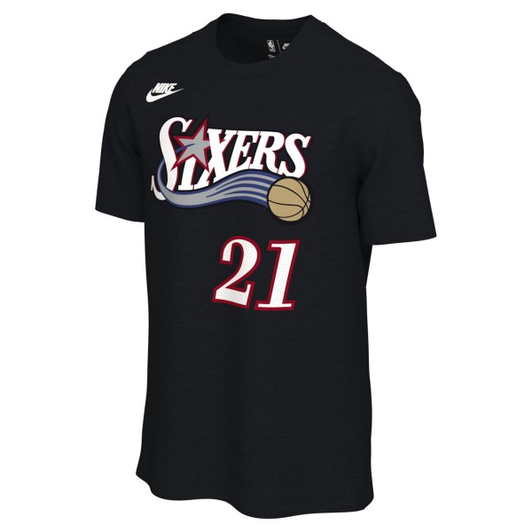 Футболка Unisex Philadelphia 76ers Joel Embiid Nike Black Name & Number - Classic Edition