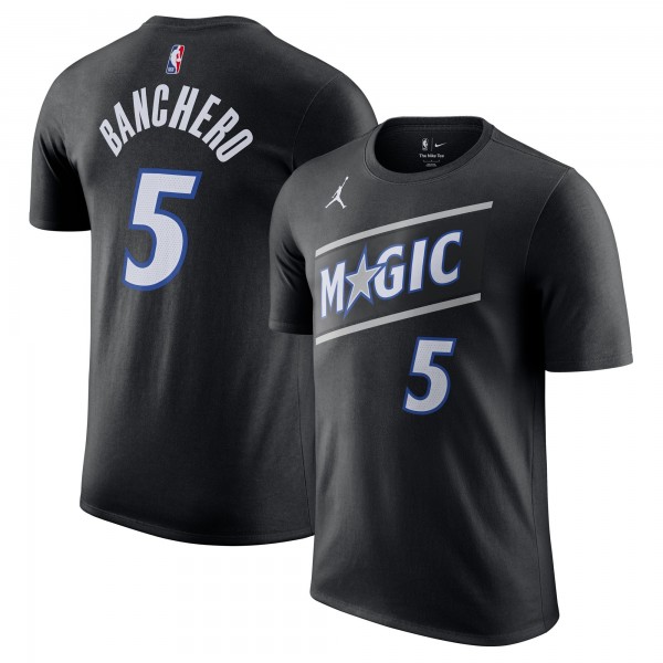 Футболка Unisex Orlando Magic Paolo Banchero Jordan Brand Black Name & Number - Statement Edition