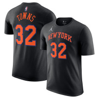 Футболка Unisex New York Knicks Karl-Anthony Towns Jordan Brand Black Name & Number - Statement Edition