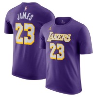 Футболка Unisex Los Angeles Lakers LeBron James Jordan Brand Purple Name & Number - Statement Edition