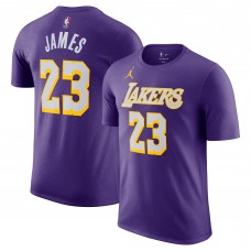Футболка Unisex Los Angeles Lakers LeBron James Jordan Brand Purple Name & Number - Statement Edition