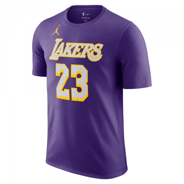 Футболка Unisex Los Angeles Lakers LeBron James Jordan Brand Purple Name & Number - Statement Edition
