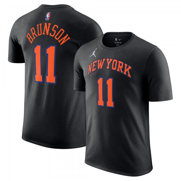 Unisex New York Knicks Jalen Brunson Jordan Brand Black Name & Number T-Shirt - Statement Edition