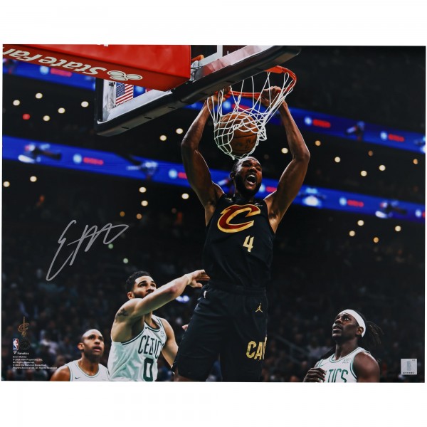 Evan Mobley Cleveland Cavaliers Autographed Fanatics Authentic 16 x 20 Dunk vs. Boston Celtics Photograph