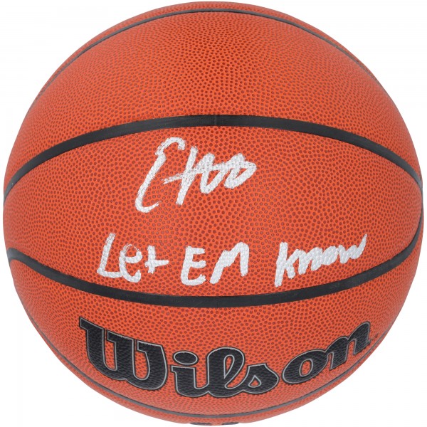 Evan Mobley Cleveland Cavaliers Autographed Fanatics Authentic Wilson Authentic Series Indoor/Outdoor Basketball with Let Em Know Inscription