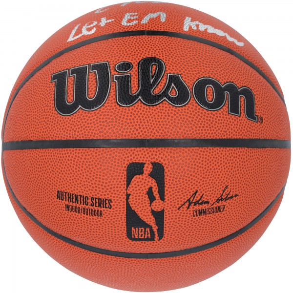 Evan Mobley Cleveland Cavaliers Autographed Fanatics Authentic Wilson Authentic Series Indoor/Outdoor Basketball with Let Em Know Inscription