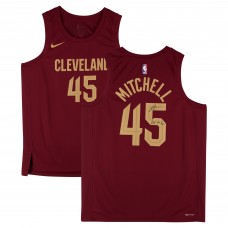 Donovan Mitchell Cleveland Cavaliers Autographed Fanatics Authentic Nike Wine Icon Swingman Jersey with Let Em Know Inscription