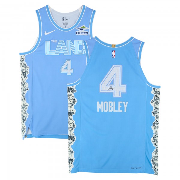 Evan Mobley Cleveland Cavaliers Autographed Fanatics Authentic Nike Blue 2024-25 City Edition Authentic Jersey